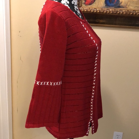 ❤️Elaris Bell long sleeve cross stitched detail soft stretchy sweater - Picture 7 of 12